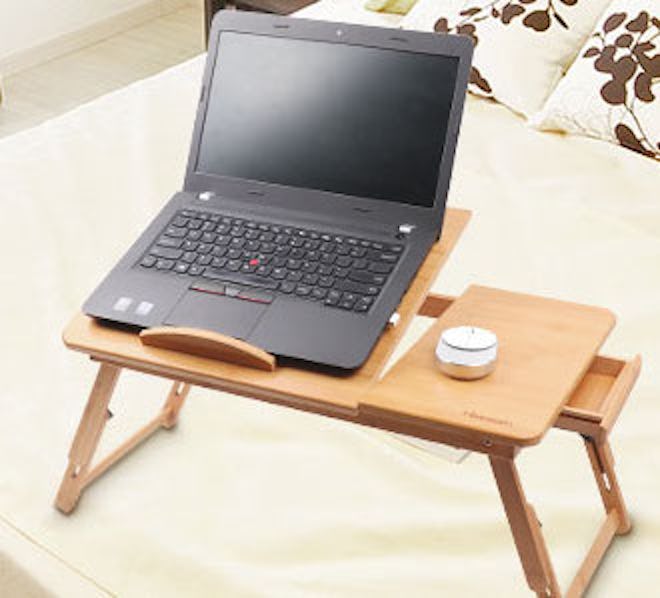 Hiveseen Bamboo Laptop Desk Table Tray