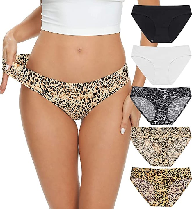 Wealurre Seamless Hipster Bikini Underwear (5-Pack)