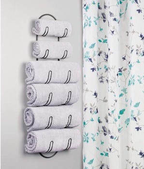 mDesign Wall Mount Towel Storage