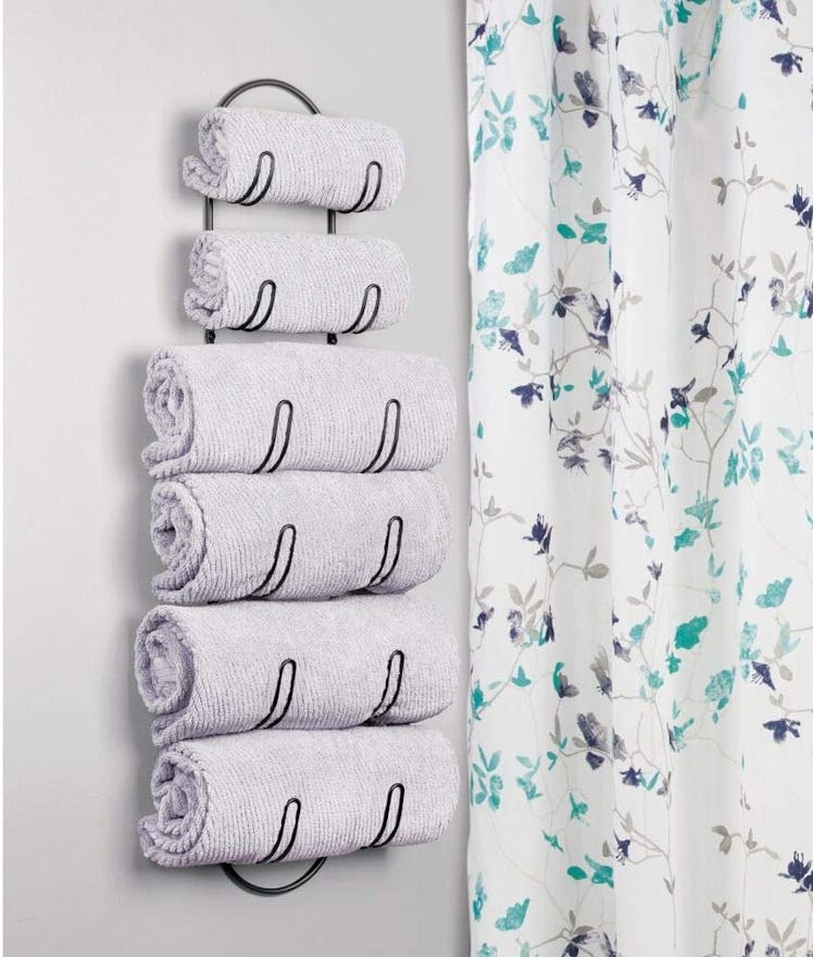 mDesign Wall Mount Towel Storage