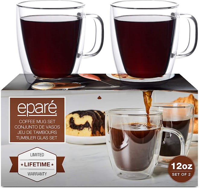 Eparé Glass Coffee Mugs (Set of 2)