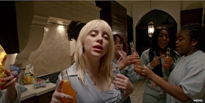 Billie Eilish enjoys hanging with her friends in the music video for "Lost Cause." 
