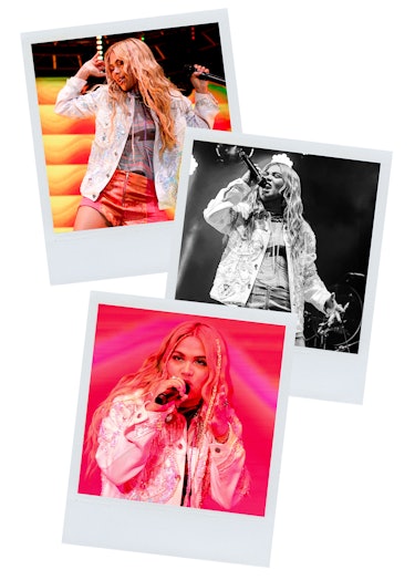 3 polaroid style photos of Hayley Kiyoko during her concerts