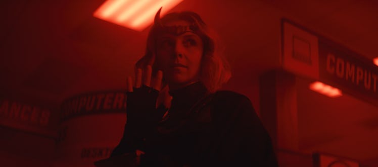 Sophia Di Martino as Lady Loki covered in red light in Loki Episode 2