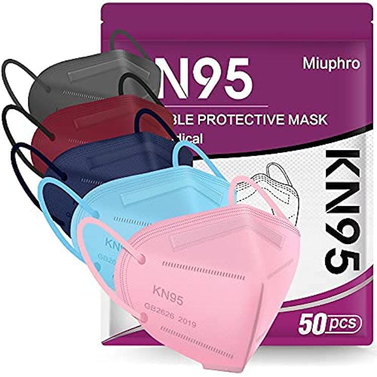 KN95 Face Masks, 50 Pieces (Multicolor)
