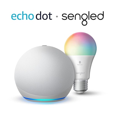 Amazon Echo Dot (4th Gen) with Sengled Bluetooth Color Bulb