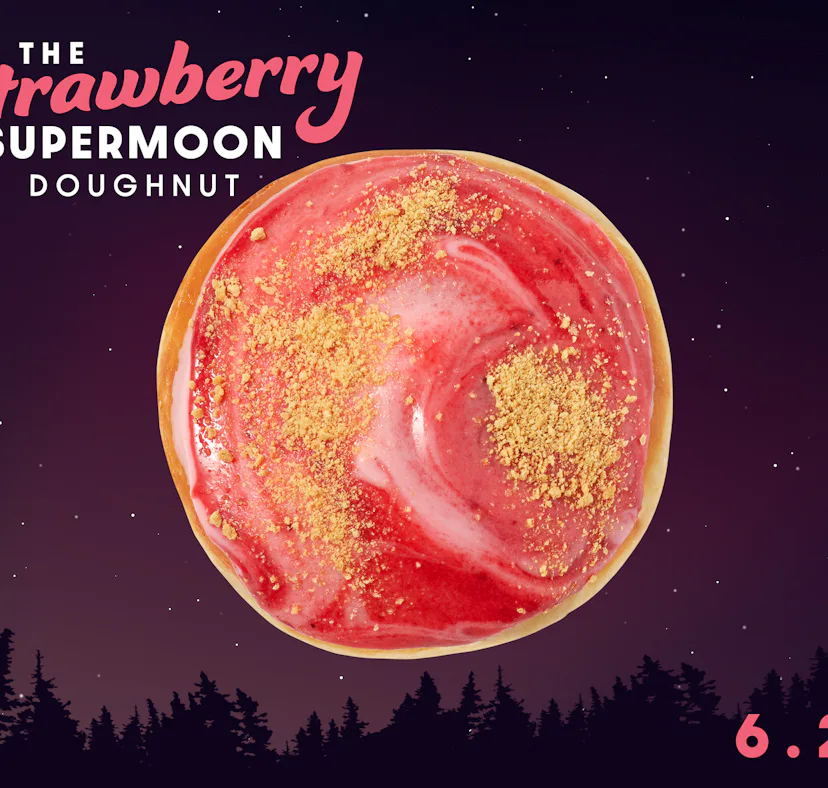 Krispy Kreme's Strawberry Supermoon doughnut is a limited-time treat.
