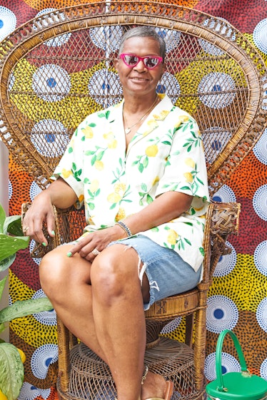 A person posing at the Brooklyn Museum's 2021 Juneteenth event