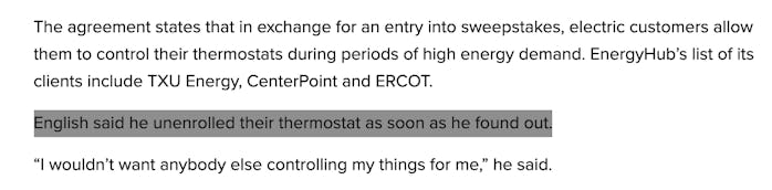 KHOU news article screenshot about Google Nest remote temperature adjustments.