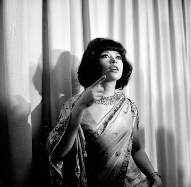 Black and white photo of Rita Moreno