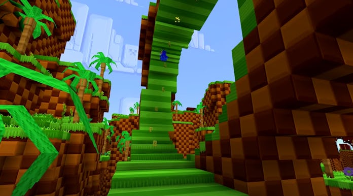 Sonic the Hedgehog has been added to 'Minecraft' through new downloadable content.  