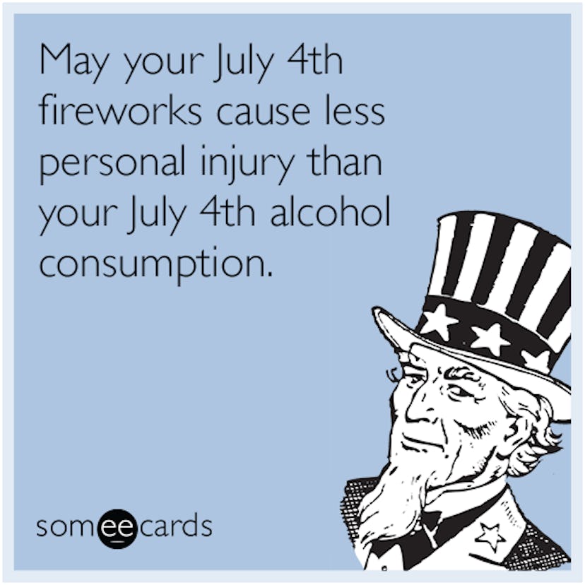 Uncle Sam talking about July 4th alcohol consumption