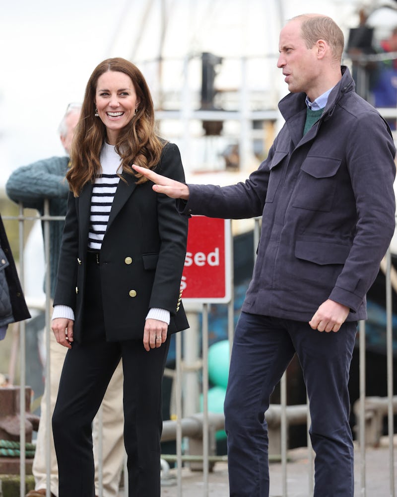 The Duchess of Cambridge during their visit Fife, Scotland on May 26, 2021, during their week-long v...