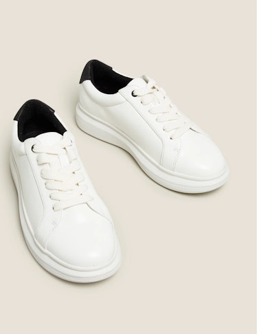 Ribbon Detail Lace Up Trainers