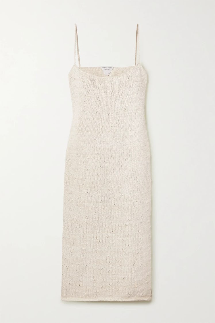 Cotton-Blend Midi Dress