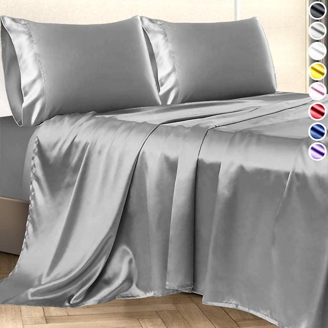 Decolure Satin Bed Sheet Set (Queen)