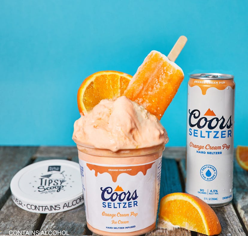 Coors Seltzer Orange Cream Pop ice cream is available at Tipsy Scoop on June 30.