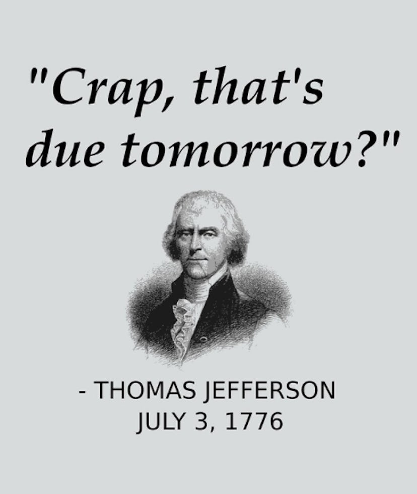 Thomas Jefferson procrasting