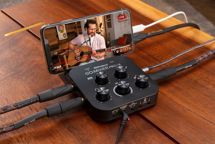 a mobile audio mixer that connects to a