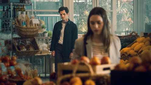 A still from Netflix thriller You. Pictured: Joe Goldberg played by Penn Badgley and Victoria Pedret...