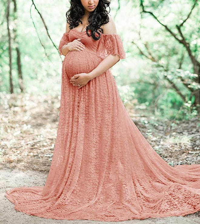 MYZEROING Lace Maternity Dress