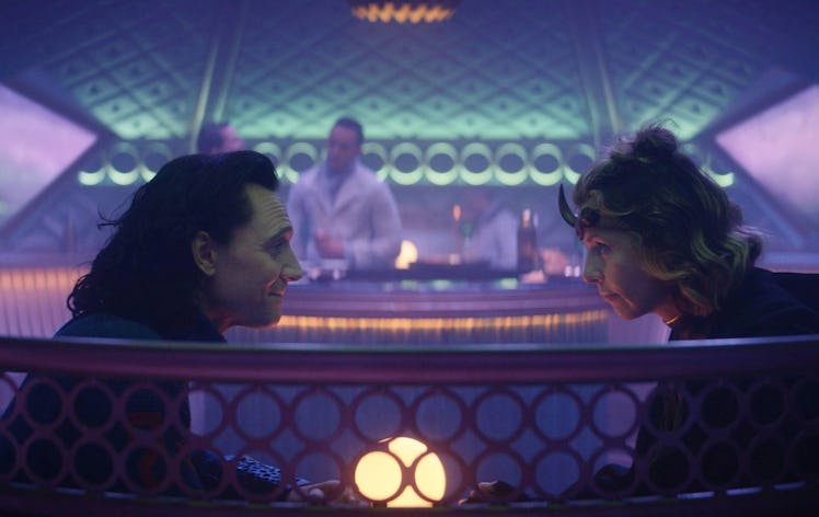 Tom Hiddleston as Loki and Sophia Di Martino as Sylvie discussing their bisexuality