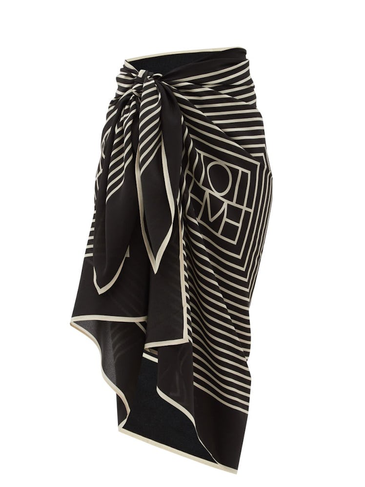 Monogram-Print Silk-Crepe Sarong