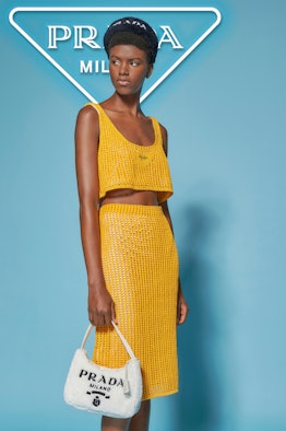 Model from Prada's 'Coast' beachwear campaign.
