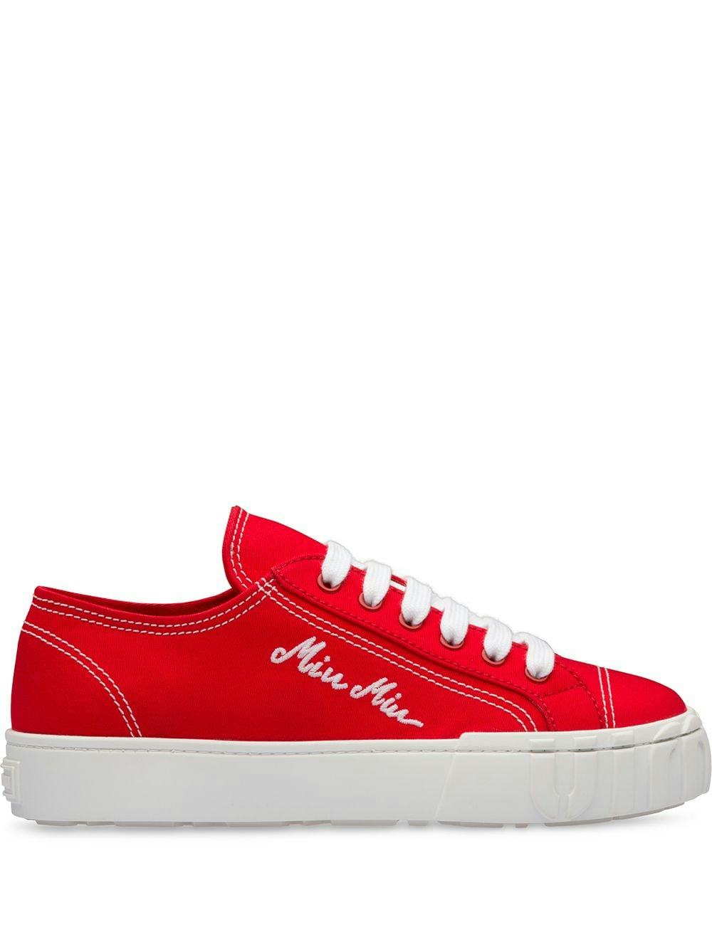 Miu Miu Embroidered Logo Low-top Sneakers