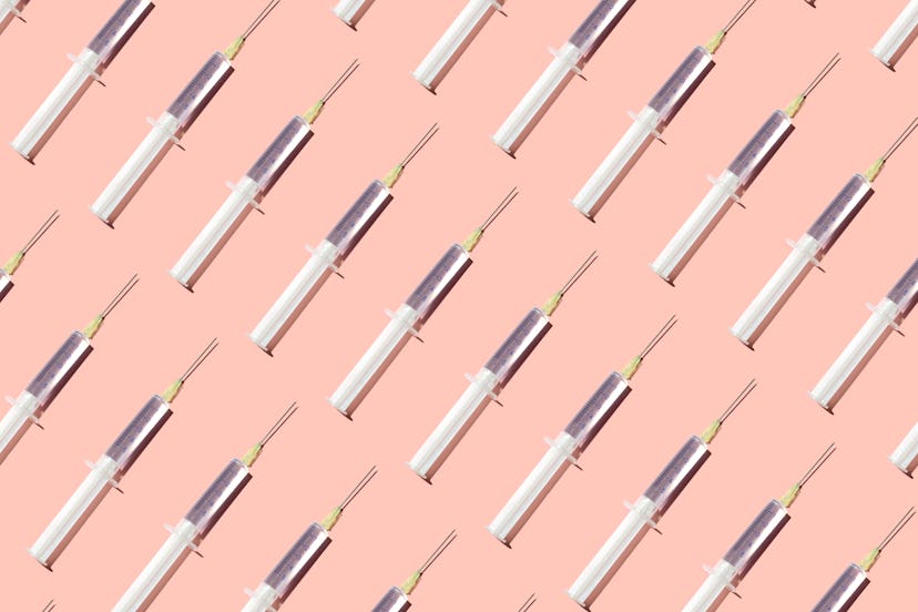Flat lay photo of Botox needles