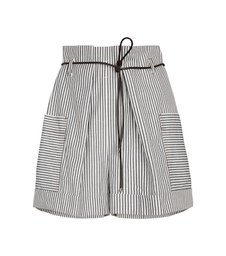 Striped Cotton Shorts