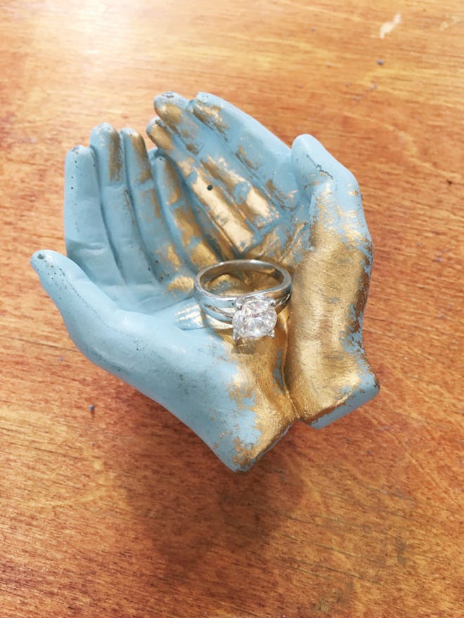 Gilded Blue Concrete Hands