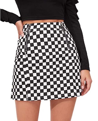 WDIRARA O-Ring Zipper Mini Skirt