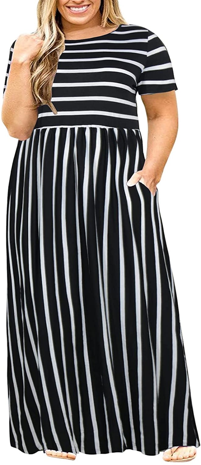 Nemidor Plus Size Maxi Dress With Pockets