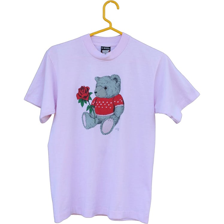 80's I Love You Bear Single Stitch Graphic T-Shirt