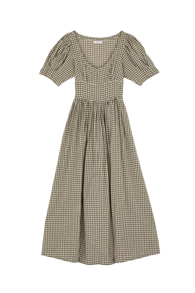 Kennedy Dress in Olive Gingham