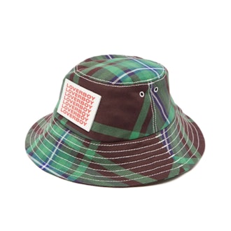 Charles Jeffrey Loverboy Logo-Patch Tartan Twill Bucket Hat