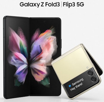 Samsung Galaxy Z Fold 3 and  Z Flip 3 foldable smart phones 