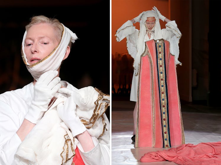 Tilda Swinton performing an "exhibition in progress"