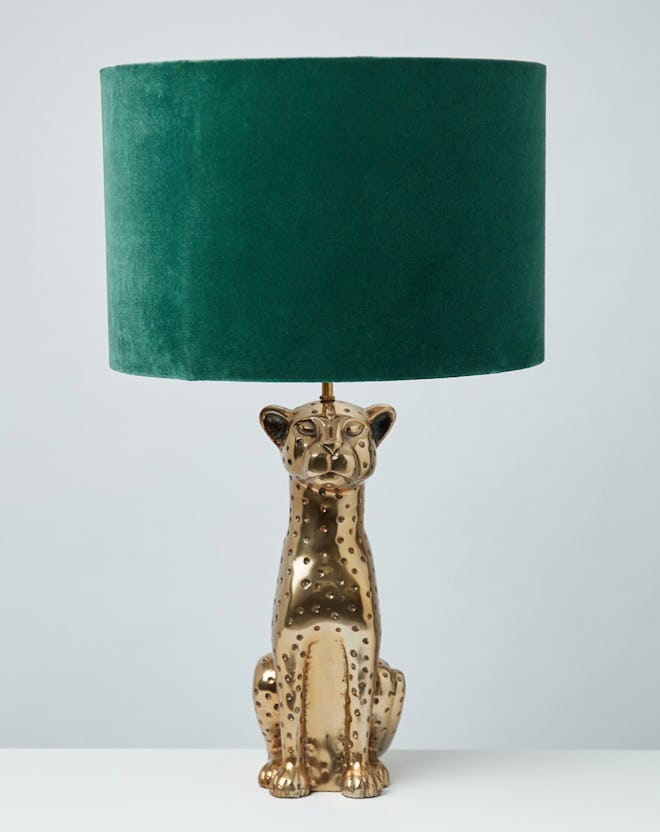 Leopard Green Velvet Shade Desk & Table Lamp