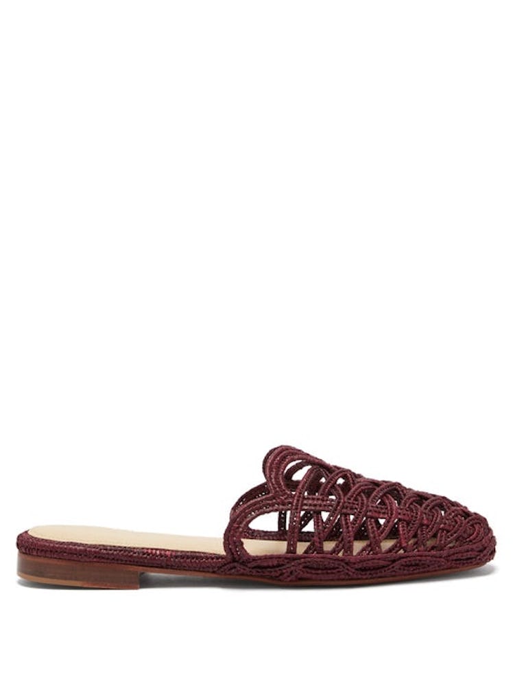 Raffy IV Raffia Backless Loafers 