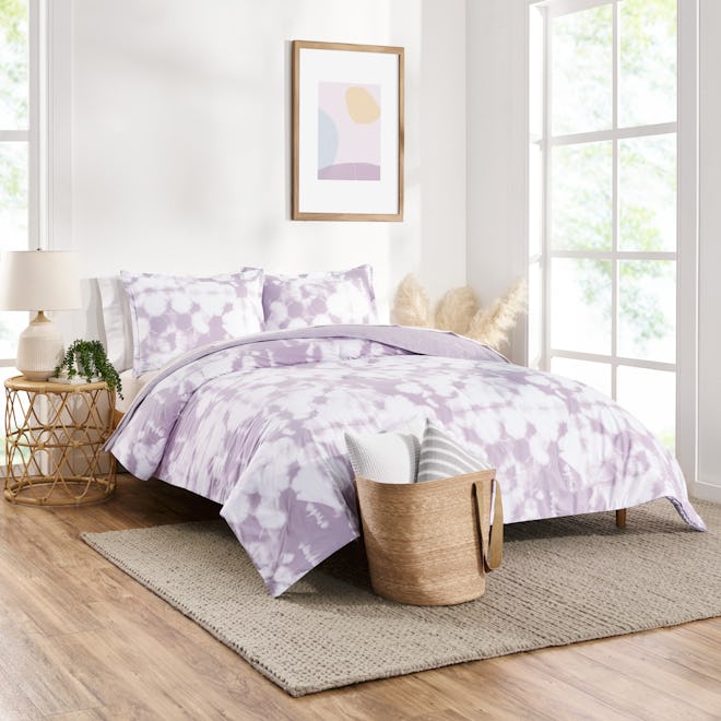 Tie Dye Reversible Organic Cotton Blend Comforter Set, King