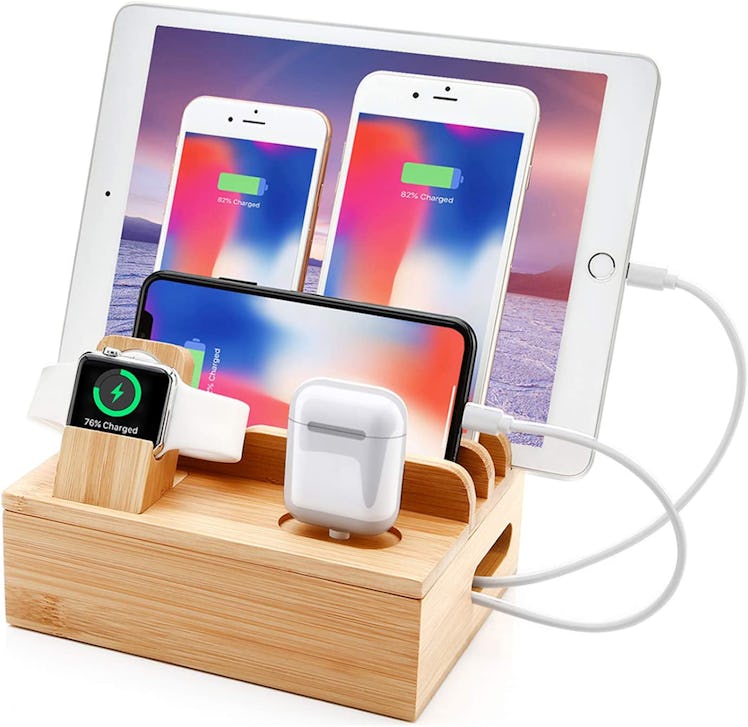 Sendowtek Bamboo Charger Station With 5 USB Charger Ports