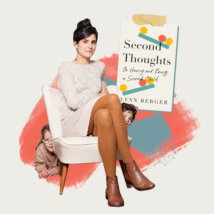 A collage with Lynn Berger and her kids, and the cover of her book 'Second Thoughts: On Having And B...