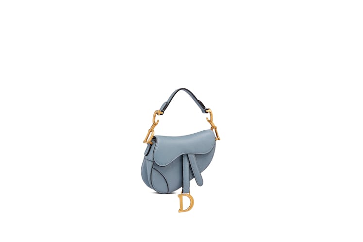 Micro Saddle Bag In Cloud Blue Goatskin