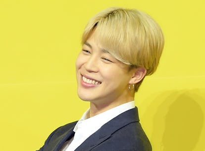 SEOUL, SOUTH KOREA - MAY 21: Jimin of BTS attends a press conference for BTS's new digital single 'B...