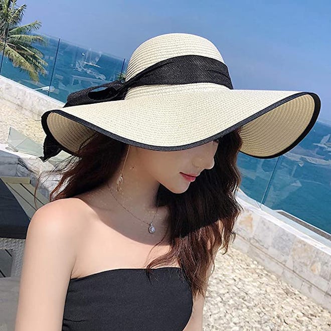 FSIGOM Wide Brim Sun Protection Straw Hat