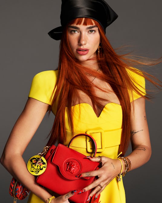 Dua Lipa for Versace's Fall 2021 campaign.