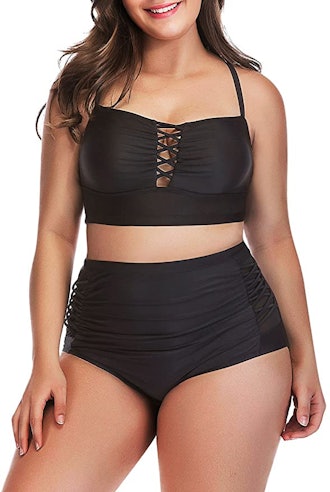 Yomoko Plus Size High Waist Bikini Set