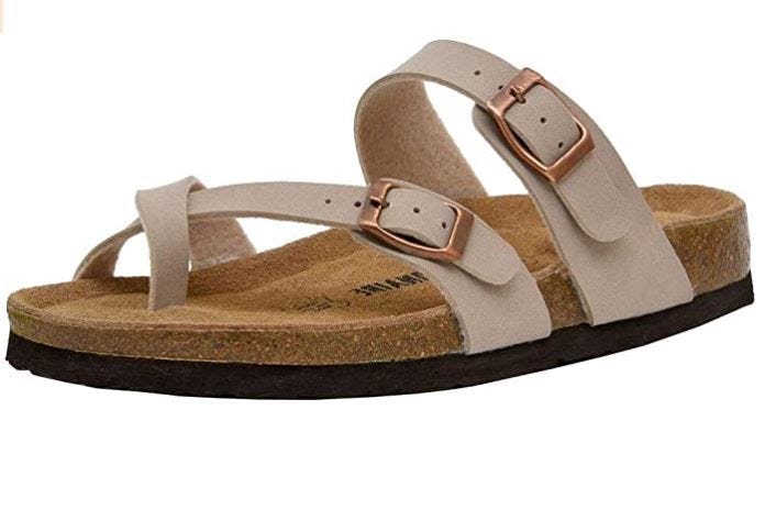 CUSHIONAIRE Luna Cork Footbed Sandal